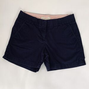 J Crew Shorts Broken In Chino Women 2 Navy Blue Preppy Career Casual Travel Twee